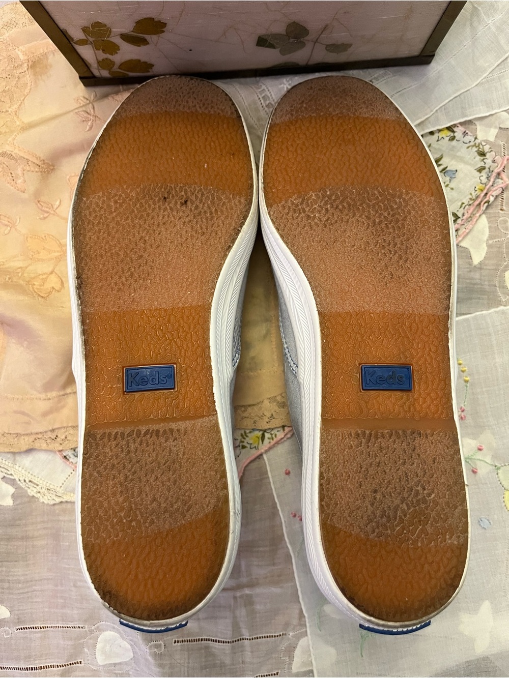 Keds Light Blue Canvas Sneakers with Red Insole - Picture 4 of 5